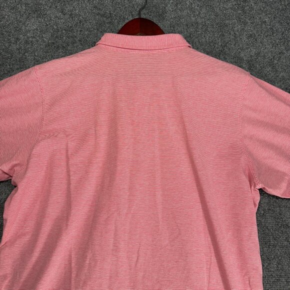 B Draddy Polo Shirt Mens Large Red Stretch Short Sleeve Unknown Pocket Logo - Picture 9 of 9